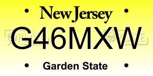 G46MXW New Jersey License Plate