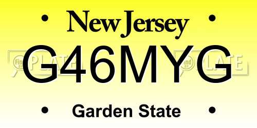 G46MYG New Jersey License Plate