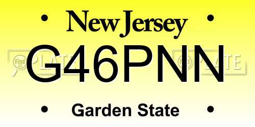 G46PNN New Jersey License Plate