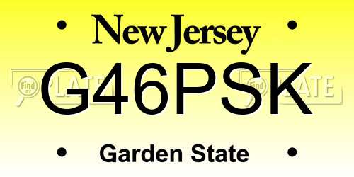 G46PSK New Jersey License Plate
