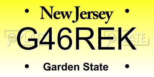 G46REK New Jersey License Plate