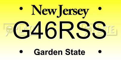 G46RSS New Jersey License Plate