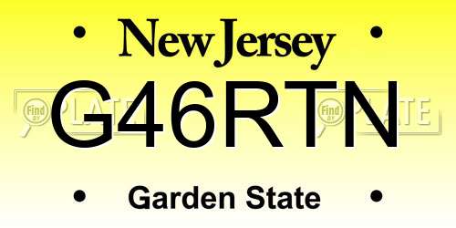 G46RTN New Jersey License Plate