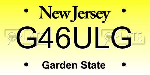 G46ULG New Jersey License Plate