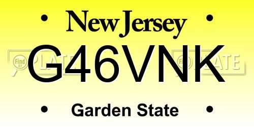 G46VNK New Jersey License Plate