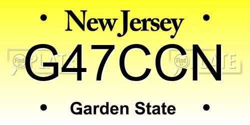 G47CCN New Jersey License Plate
