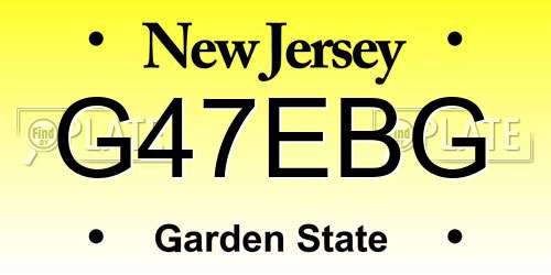 G47EBG New Jersey License Plate