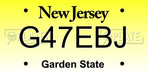 G47EBJ New Jersey License Plate