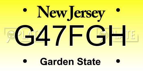 G47FGH New Jersey License Plate