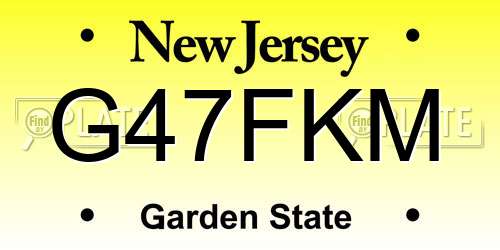 G47FKM New Jersey License Plate
