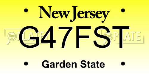 G47FST New Jersey License Plate