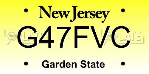 G47FVC New Jersey License Plate
