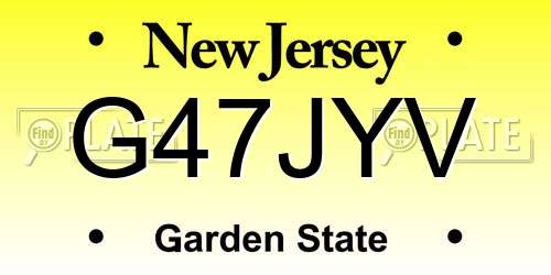 G47JYV New Jersey License Plate