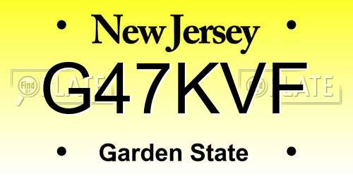G47KVF New Jersey License Plate