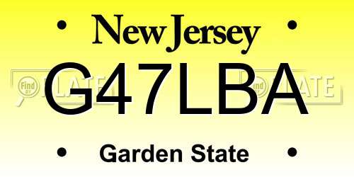 G47LBA New Jersey License Plate