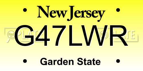 G47LWR New Jersey License Plate