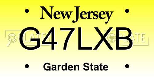 G47LXB New Jersey License Plate