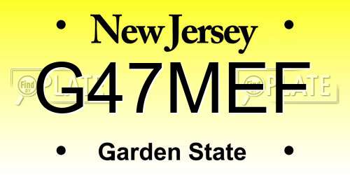G47MEF New Jersey License Plate