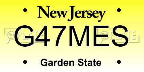 G47MES New Jersey License Plate