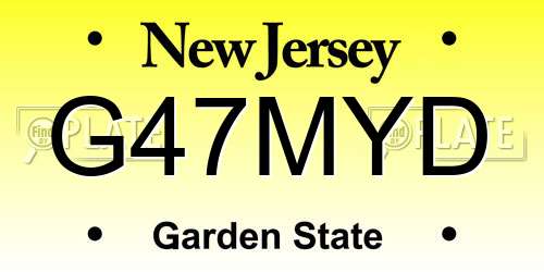 G47MYD New Jersey License Plate