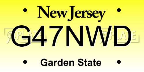 G47NWD New Jersey License Plate