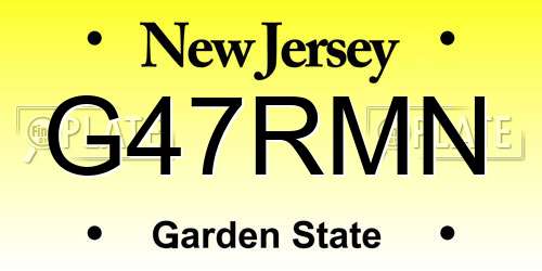 G47RMN New Jersey License Plate