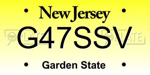 G47SSV New Jersey License Plate