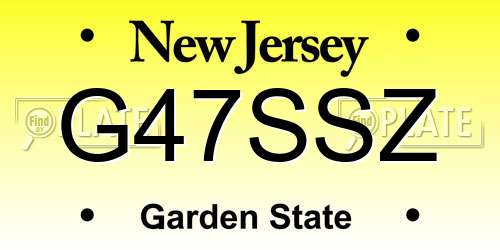 G47SSZ New Jersey License Plate