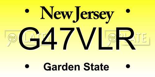 G47VLR New Jersey License Plate