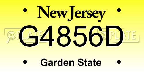 G4856D New Jersey License Plate