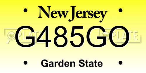 G485GO New Jersey License Plate