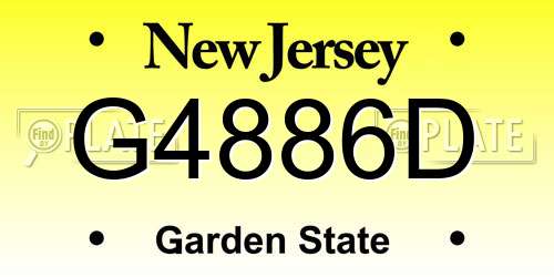 G4886D New Jersey License Plate