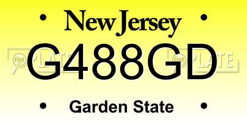 G488GD New Jersey License Plate