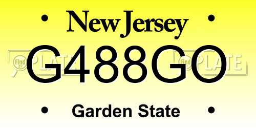 G488GO New Jersey License Plate