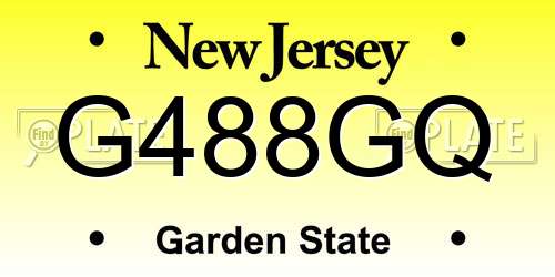 G488GQ New Jersey License Plate