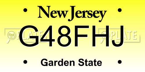 G48FHJ New Jersey License Plate