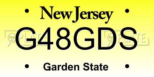 G48GDS New Jersey License Plate