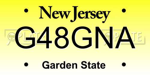 G48GNA New Jersey License Plate