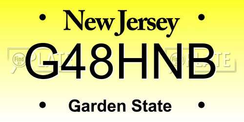 G48HNB New Jersey License Plate