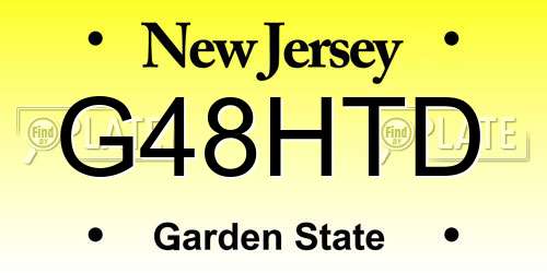 G48HTD New Jersey License Plate
