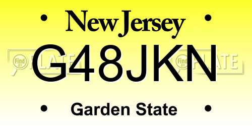 G48JKN New Jersey License Plate