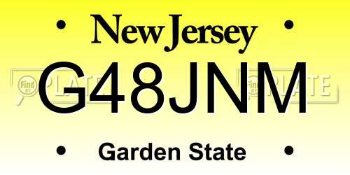 G48JNM New Jersey License Plate