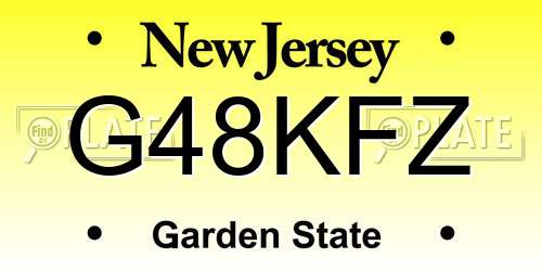 G48KFZ New Jersey License Plate