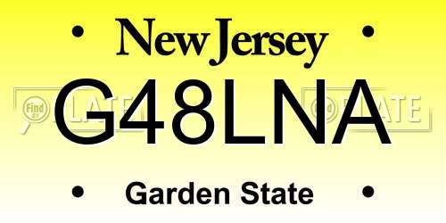 G48LNA New Jersey License Plate