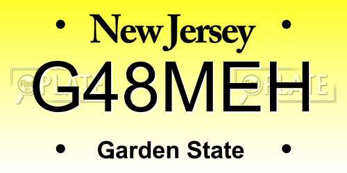 G48MEH New Jersey License Plate