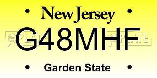G48MHF New Jersey License Plate