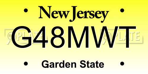 G48MWT New Jersey License Plate