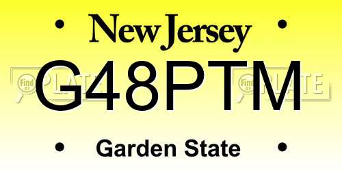 G48PTM New Jersey License Plate