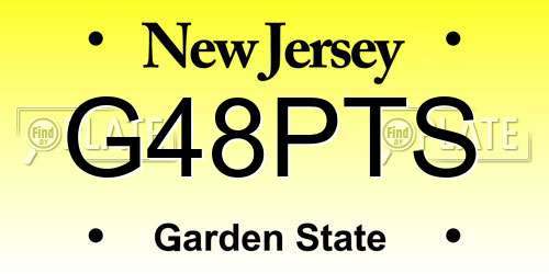 G48PTS New Jersey License Plate
