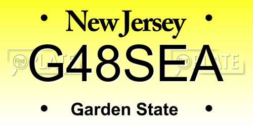 G48SEA New Jersey License Plate
